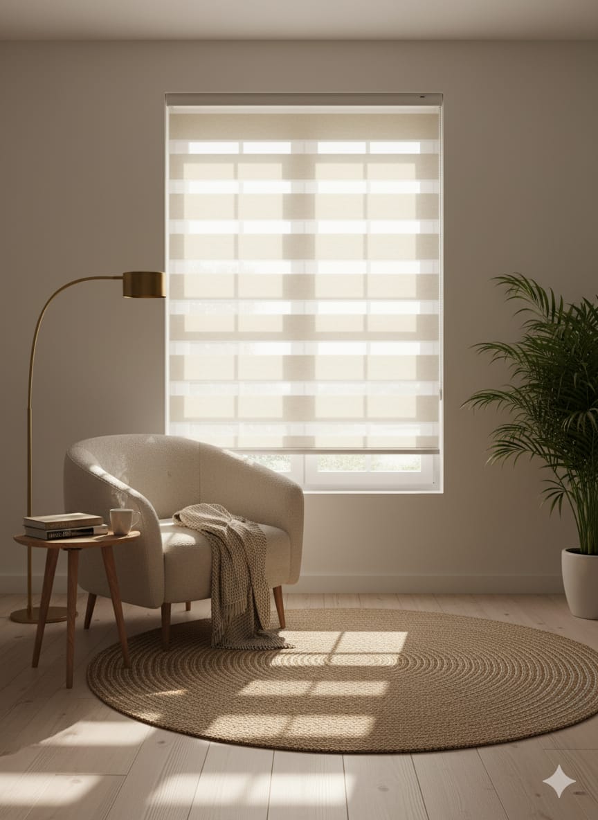 ArtBambu Krem Zebra Perde