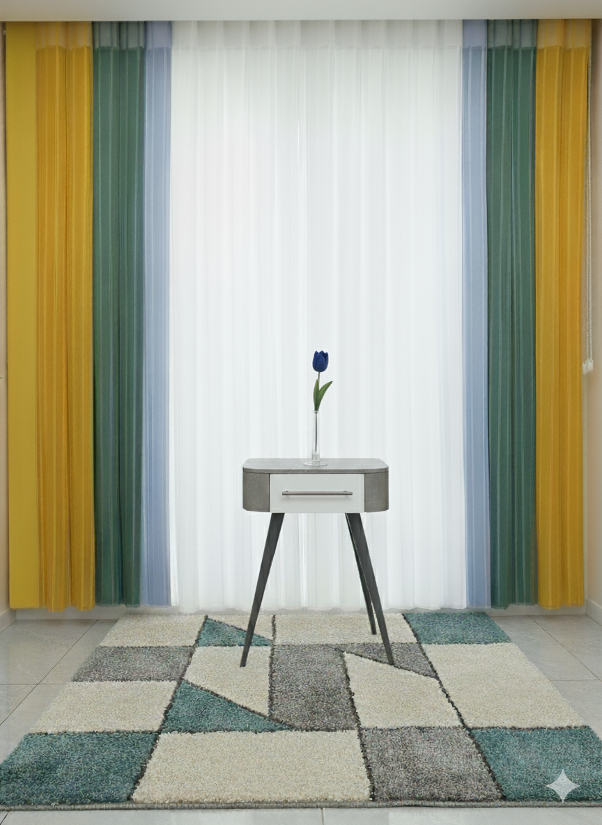 ÇİZGİLİ DİKEY TÜL PERDE