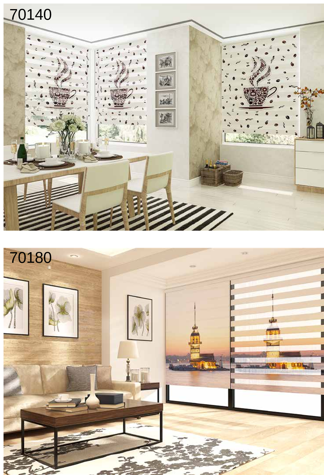 ArtBaskılı Zebra Perde