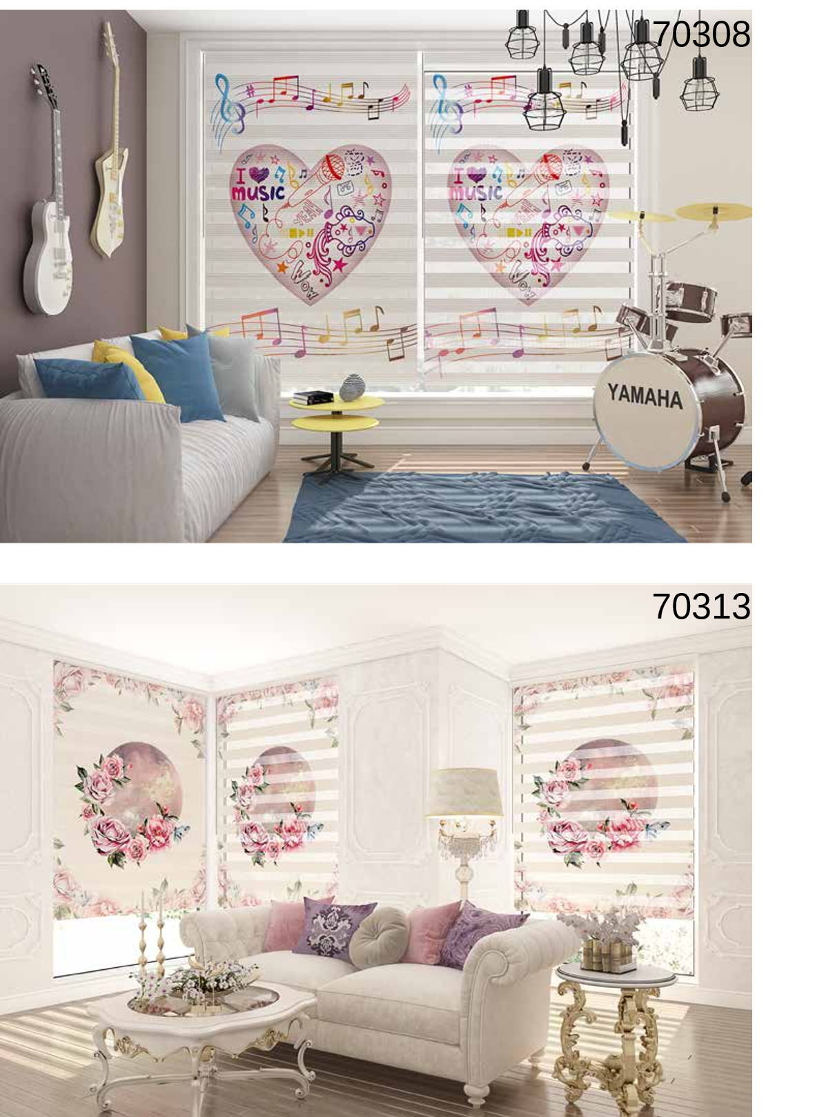 ArtBaskılı Zebra Perde