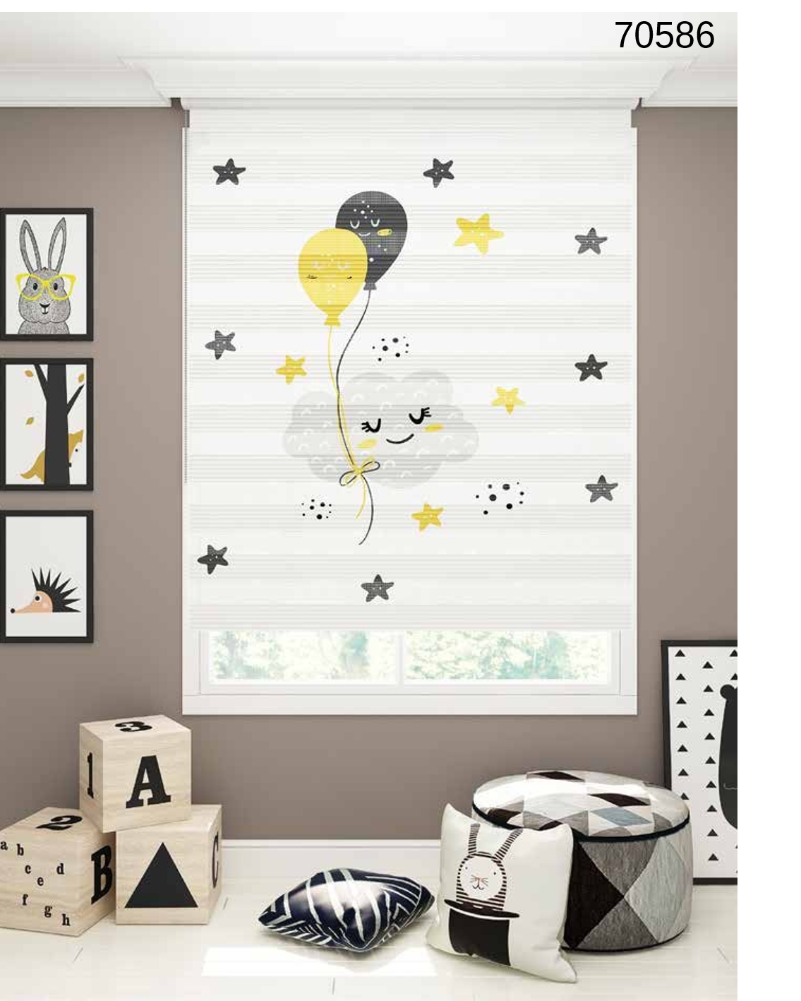 ArtBaskılı Zebra Perde