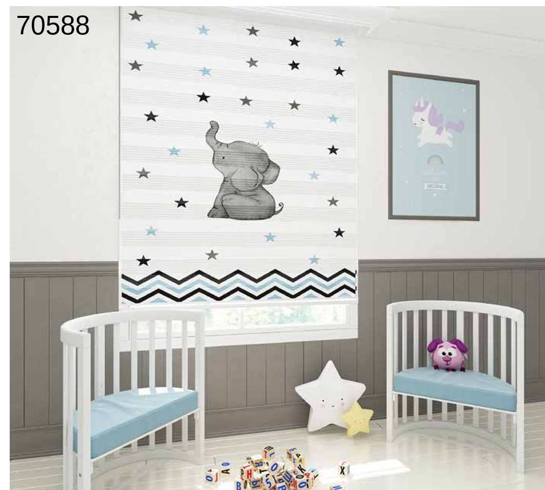 ArtBaskılı Zebra Perde