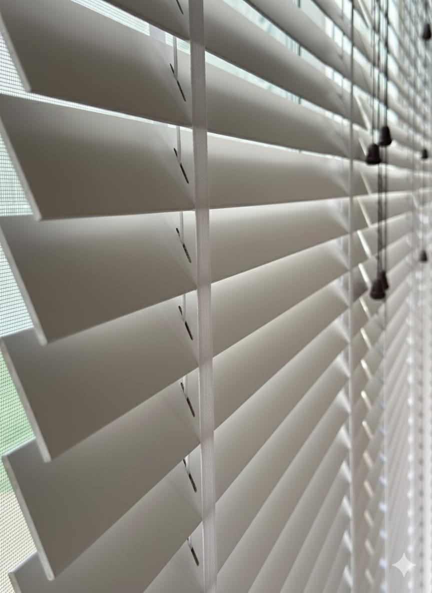 Artella 50mm Orijinal Ahşap Jaluzi Perde Beyaz