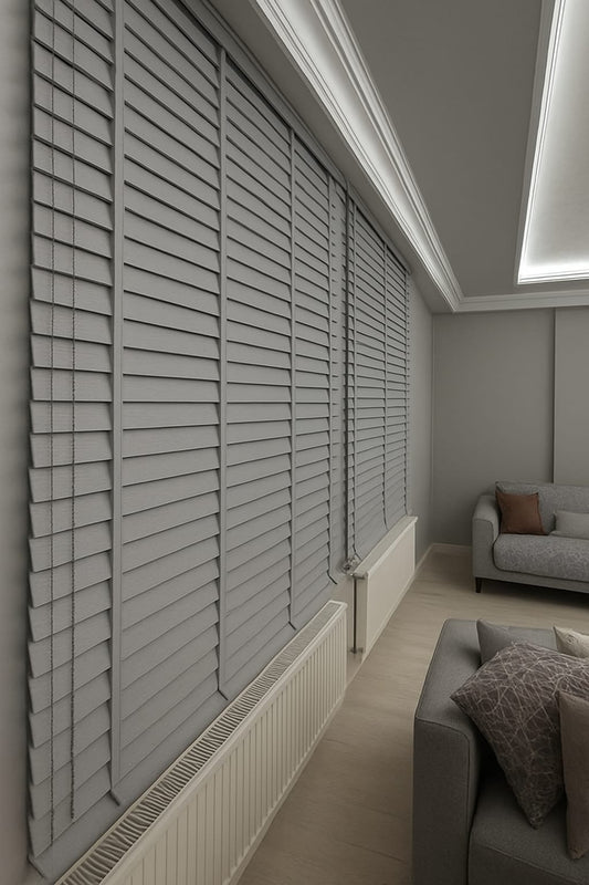 Artella 50mm Orijinal Ahşap Jaluzi Perde Gri