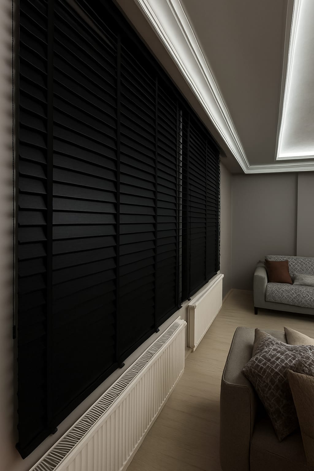 Artella 50mm Orijinal Ahşap Jaluzi Perde Siyah