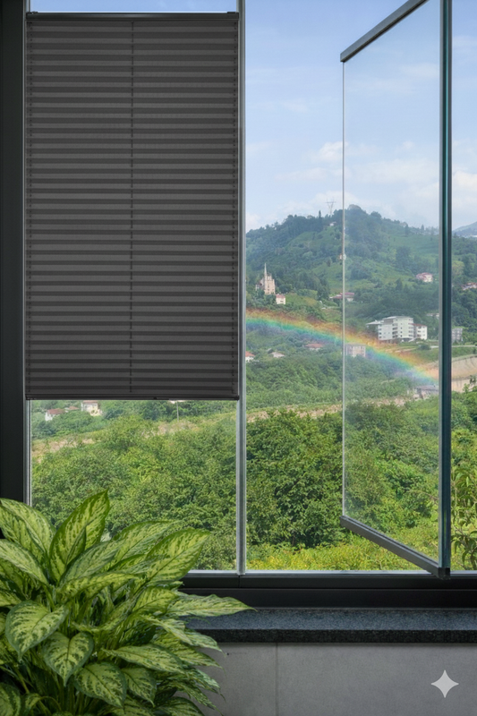 ArtBlackout Antrasit Plise Perde