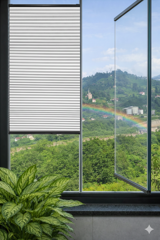 ArtHoneycomb (Petek Desenli) Beyaz Plise Perde