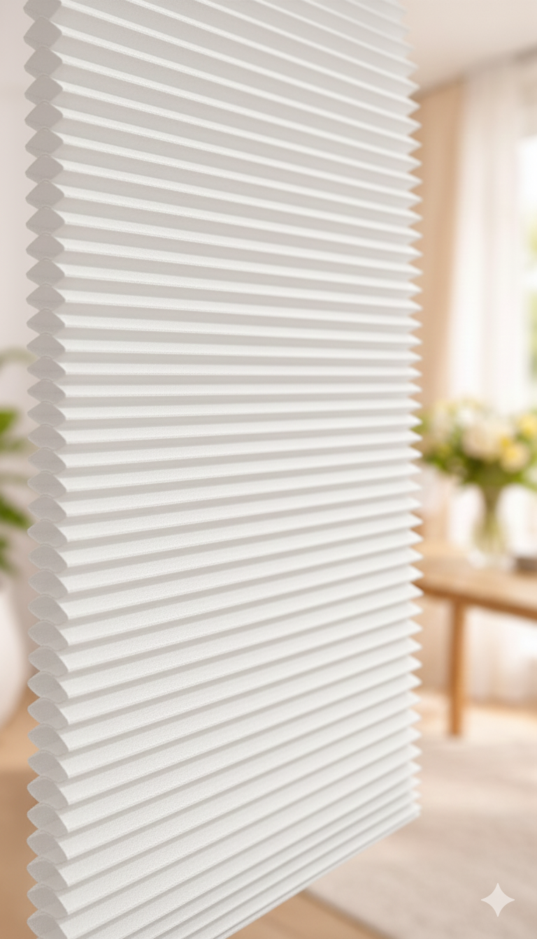 ArtHoneycomb (Petek Desenli) Beyaz Plise Perde