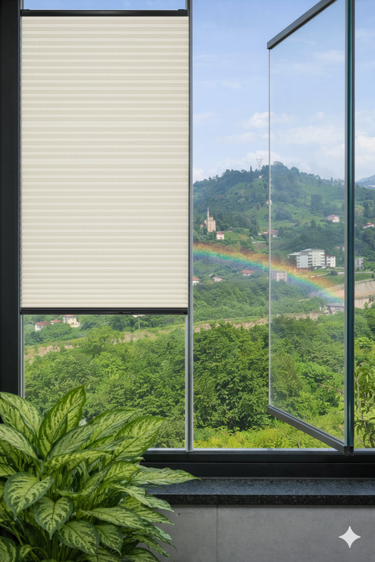 ArtHoneycomb (Petek Desenli) Krem Plise Perde