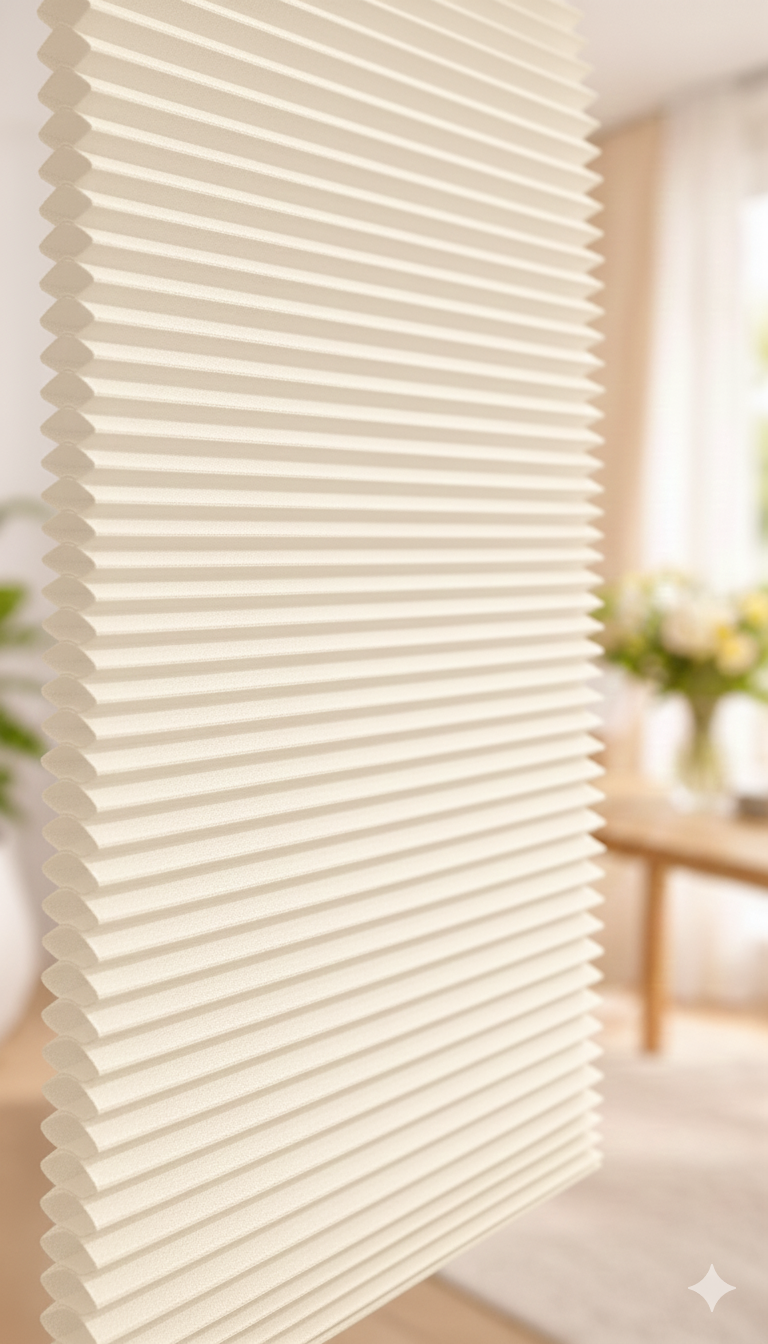 ArtHoneycomb (Petek Desenli) Krem Plise Perde