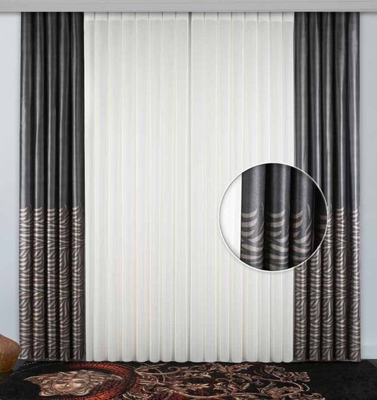 Artella Baskılı Dikey Tül Perde Adar