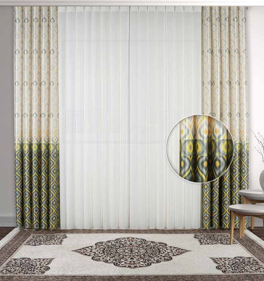 Artella Baskılı Dikey Tül Perde Belek