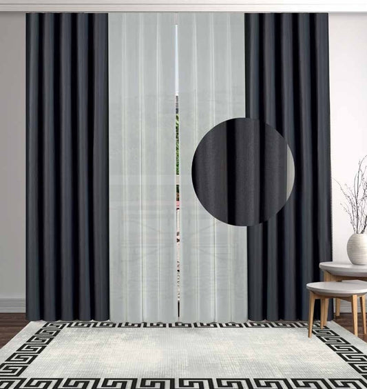 Artella Baskılı Dikey Tül Perde Lacivert