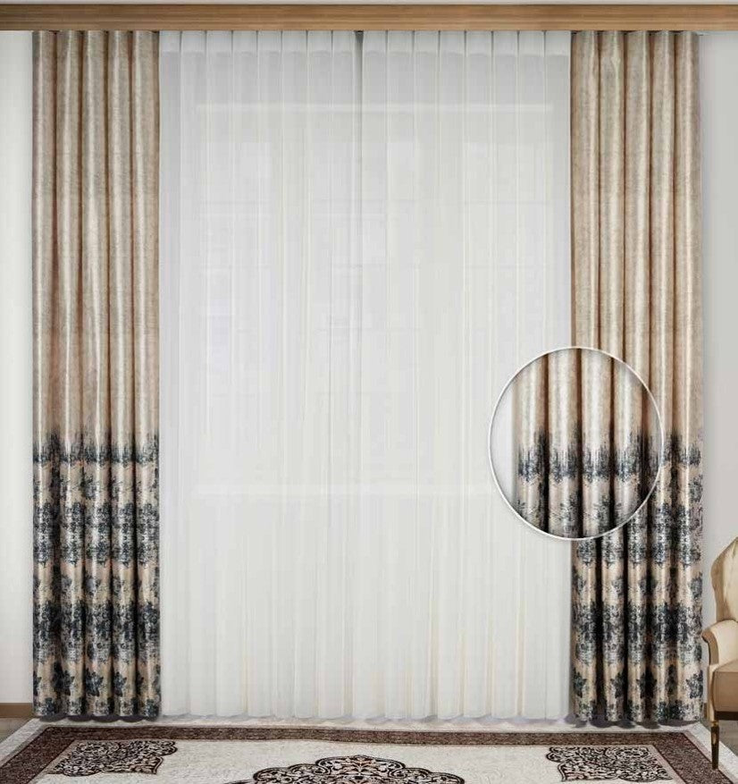 Artella Baskılı Dikey Tül Perde Lale