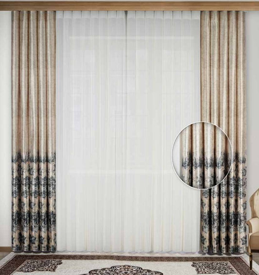 Artella Baskılı Dikey Tül Perde Lale