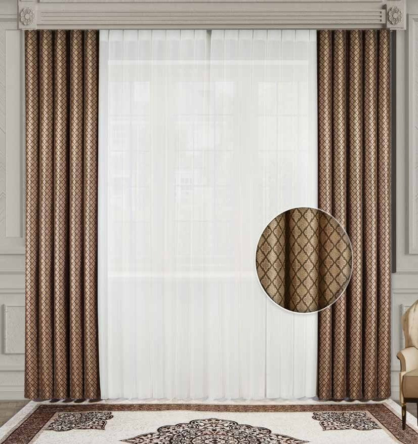 Artella Baskılı Dikey Tül Perde Yakut