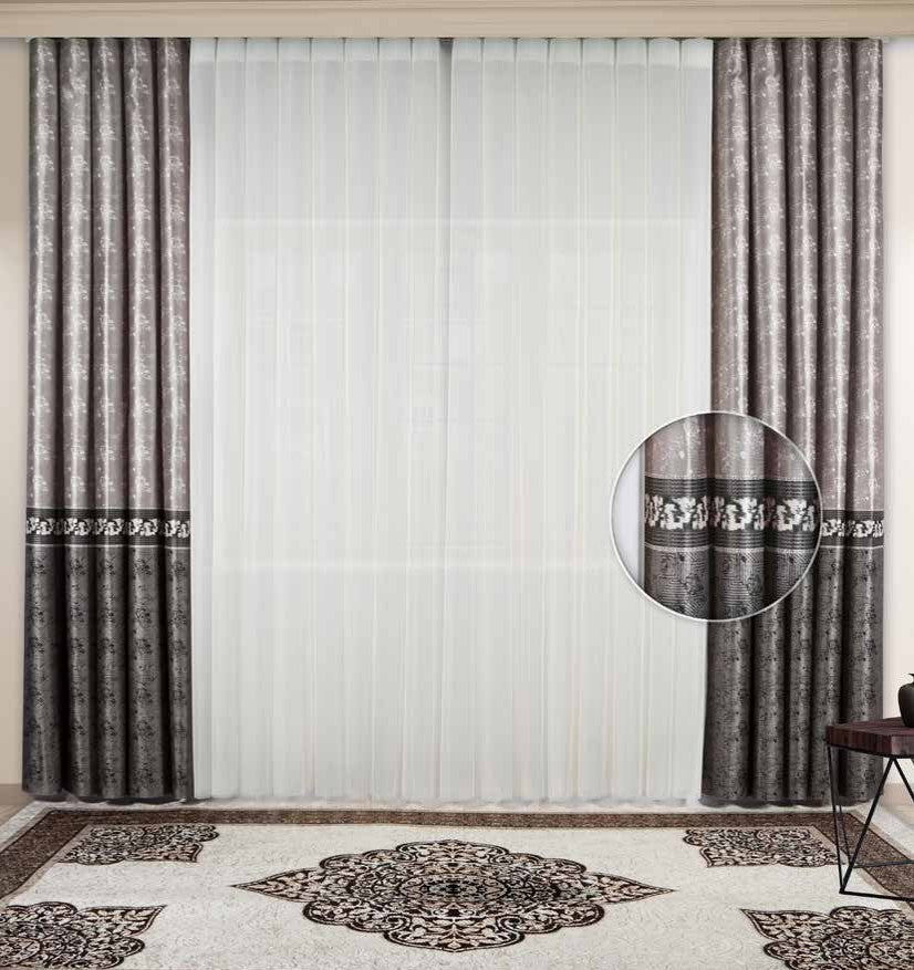 Artella Baskılı Dikey Tül Perde Yaprak