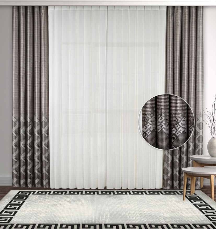 Artella Baskılı Dikey Tül Perde Zümrüt