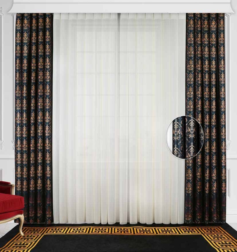 Artella Baskılı Dikey Tül Perde Damask