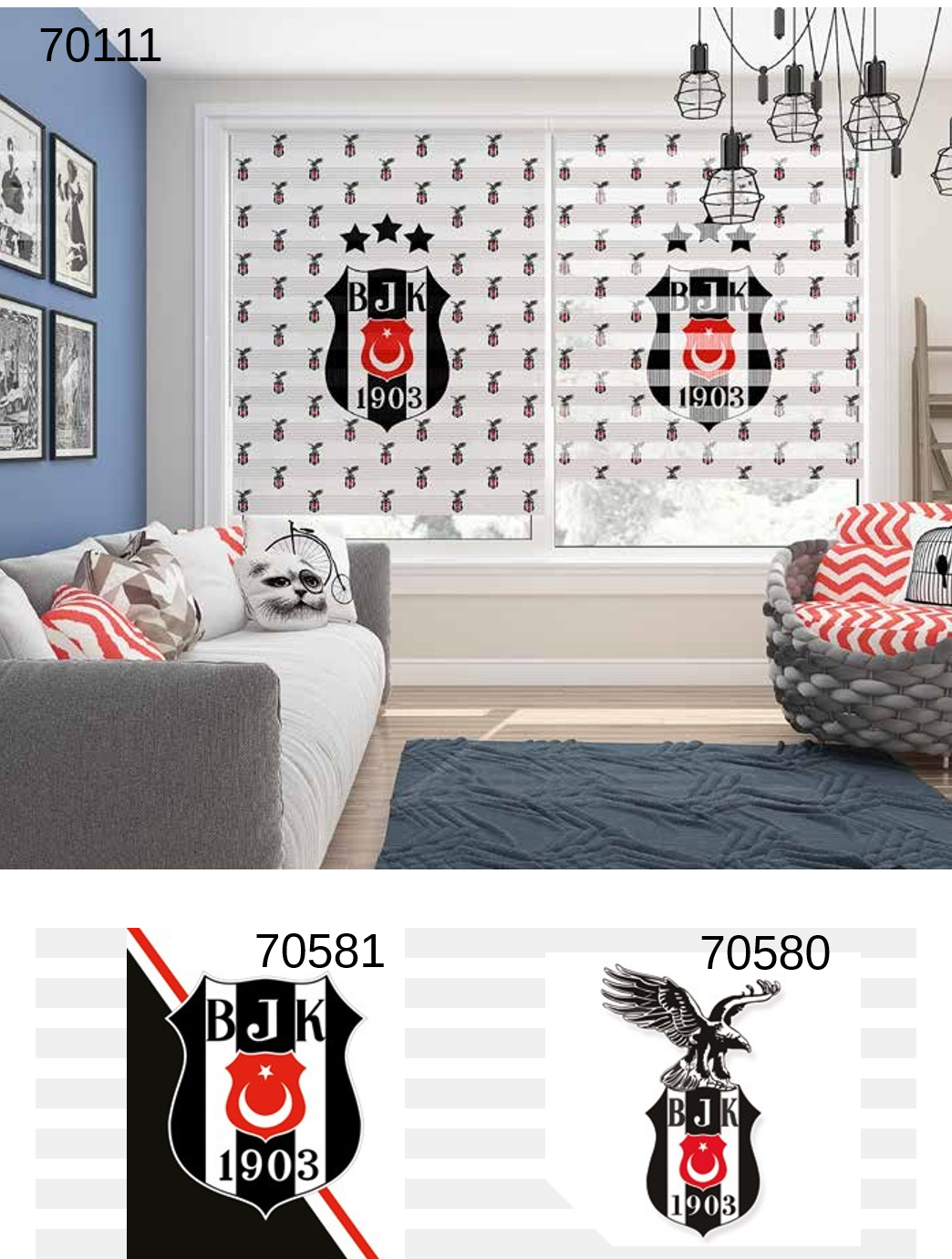 ArtBaskılı Zebra Perde