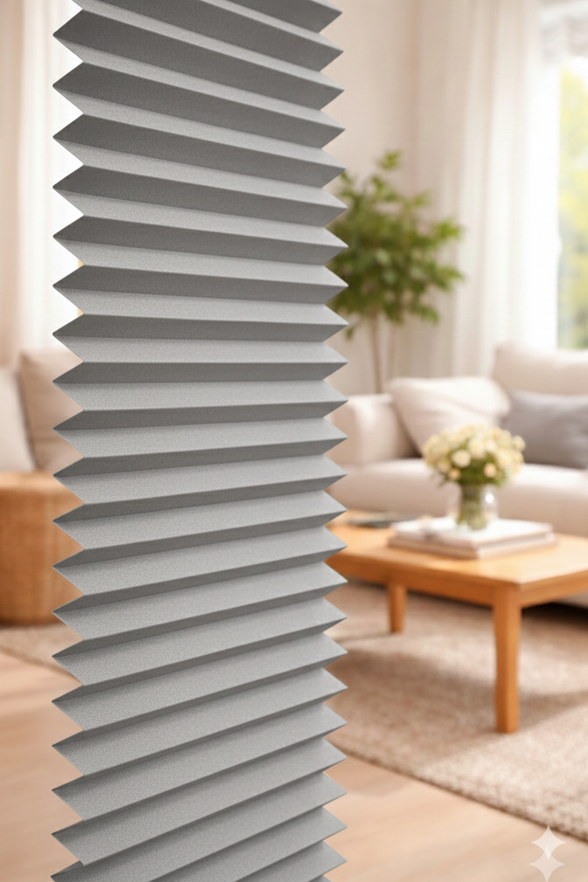 ArtBlackout Gri Plise Perde