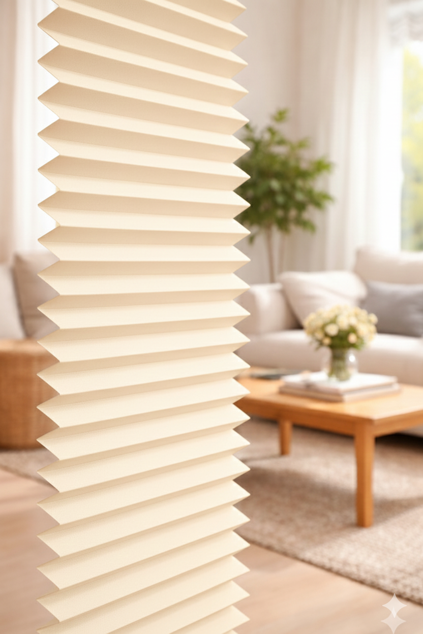 ArtBlackout Krem Plise Perde