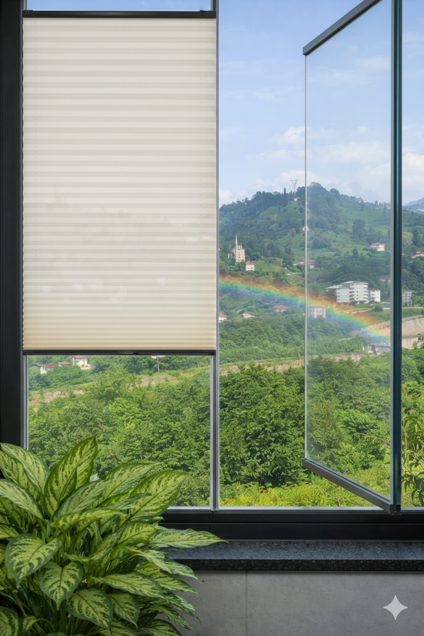 Arttül Krem Tül Plise Perde