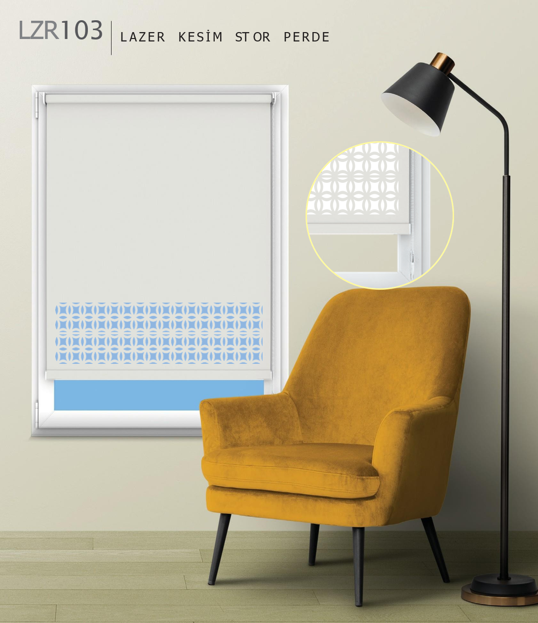 ArtSun Ekru Lazer Stor Perde