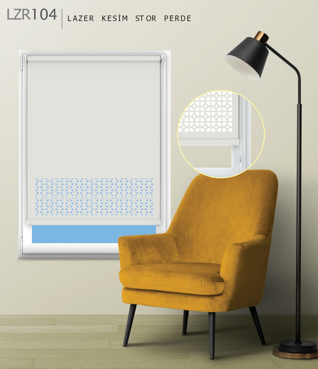 ArtSun Ekru Lazer Stor Perde