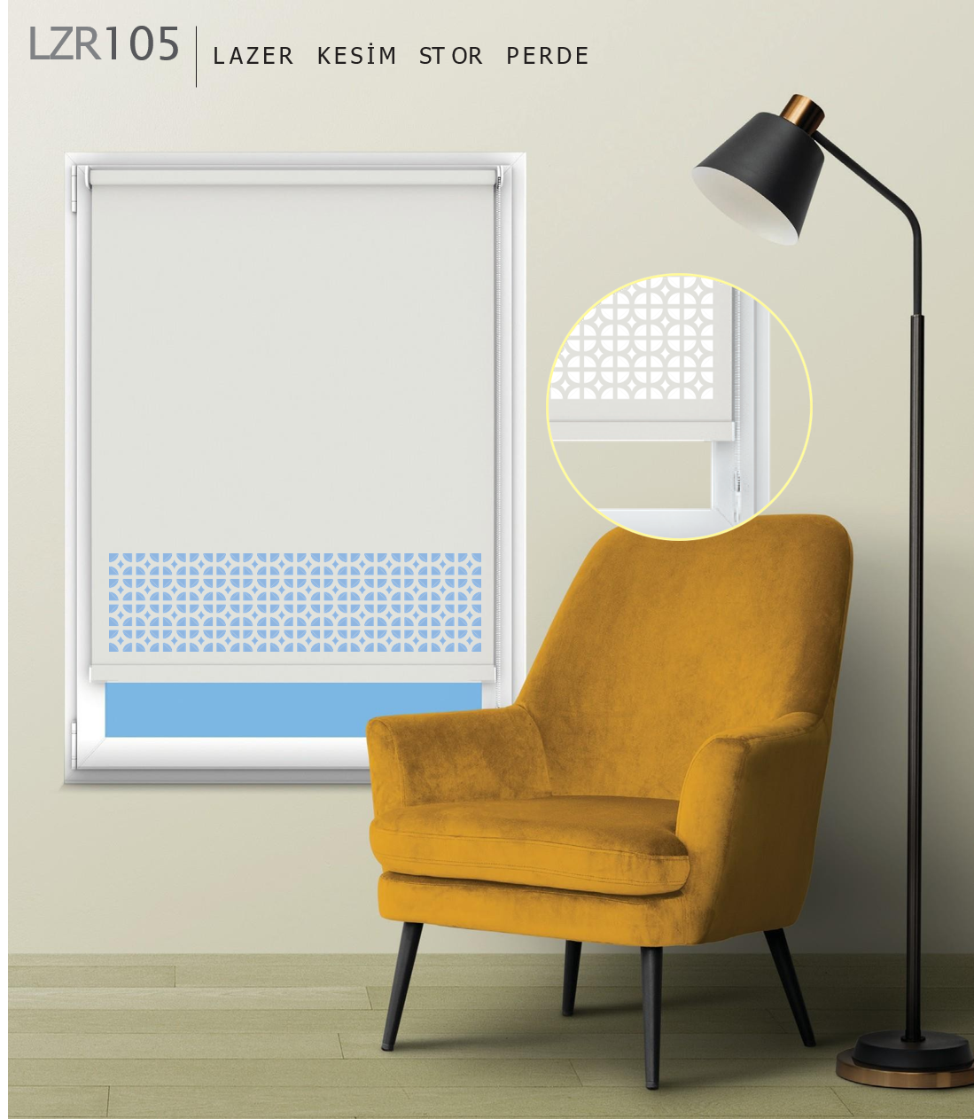 ArtSun Ekru Lazer Stor Perde