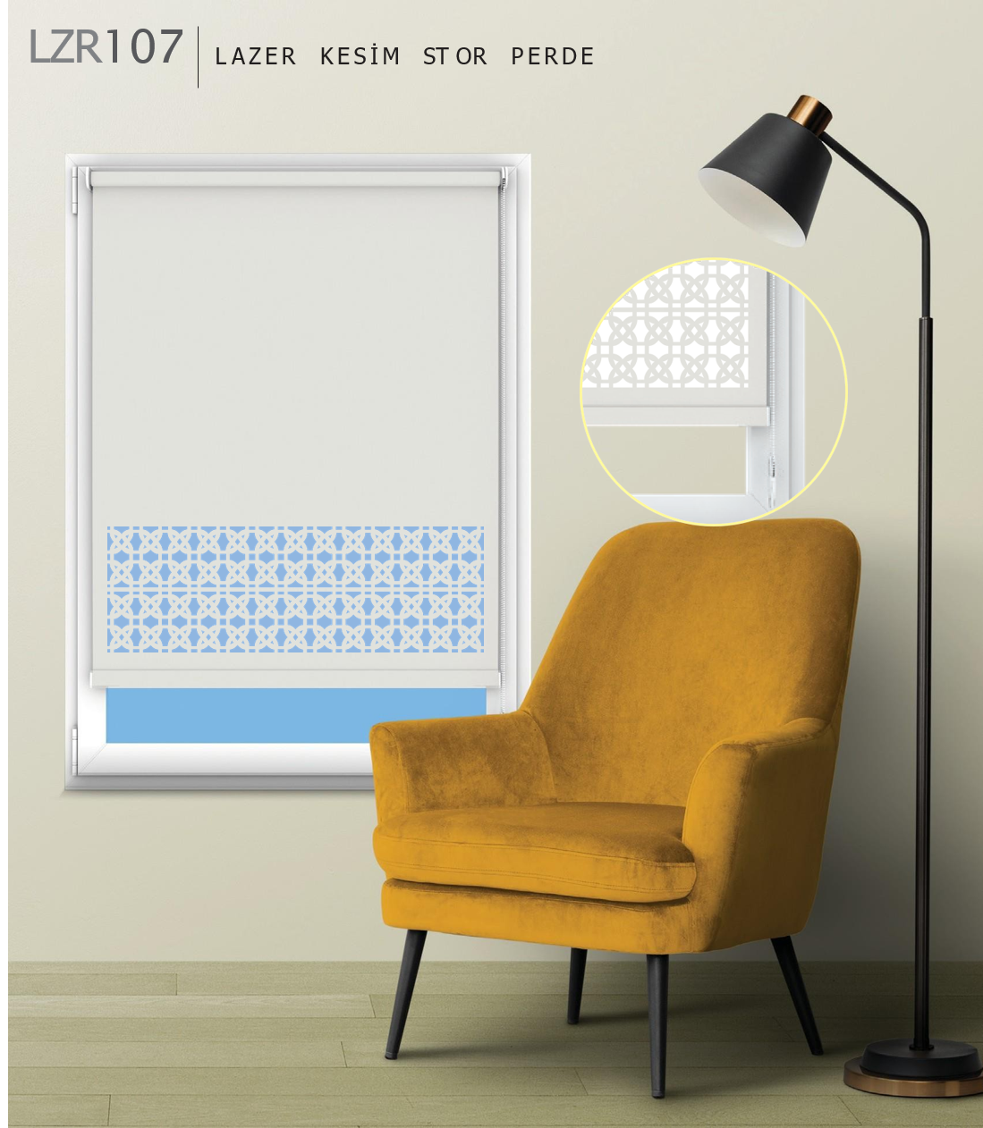 ArtMat Ekru Lazer Stor Perde