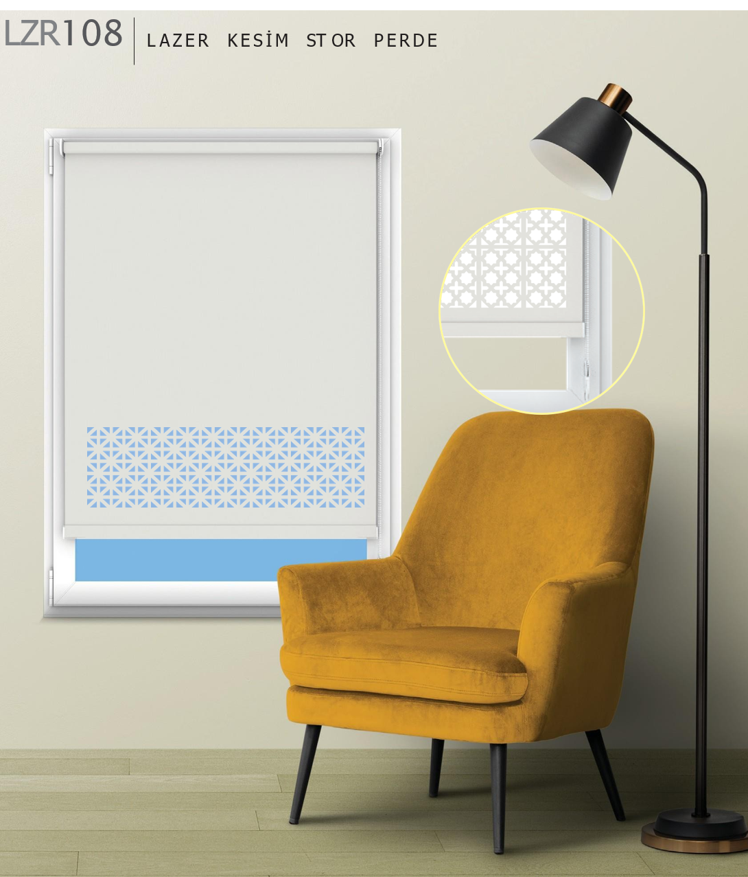 ArtMat Ekru Lazer Stor Perde