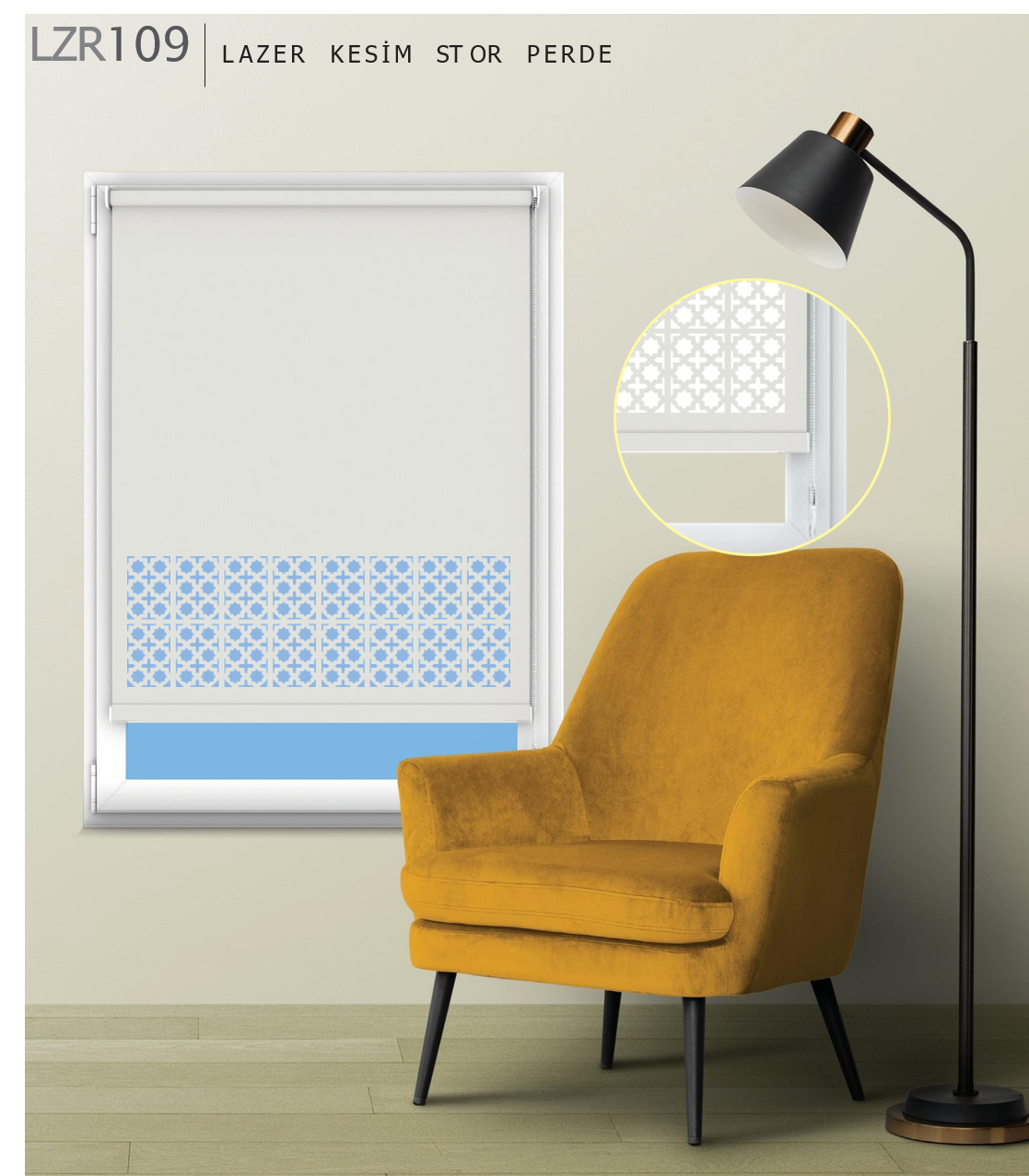 ArtMat Ekru Lazer Stor Perde