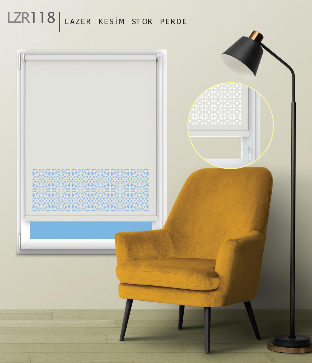 ArtSun Ekru Lazer Stor Perde