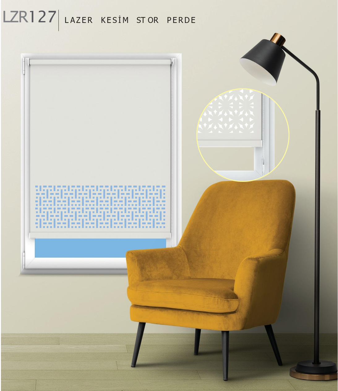 ArtMat Ekru Lazer Stor Perde