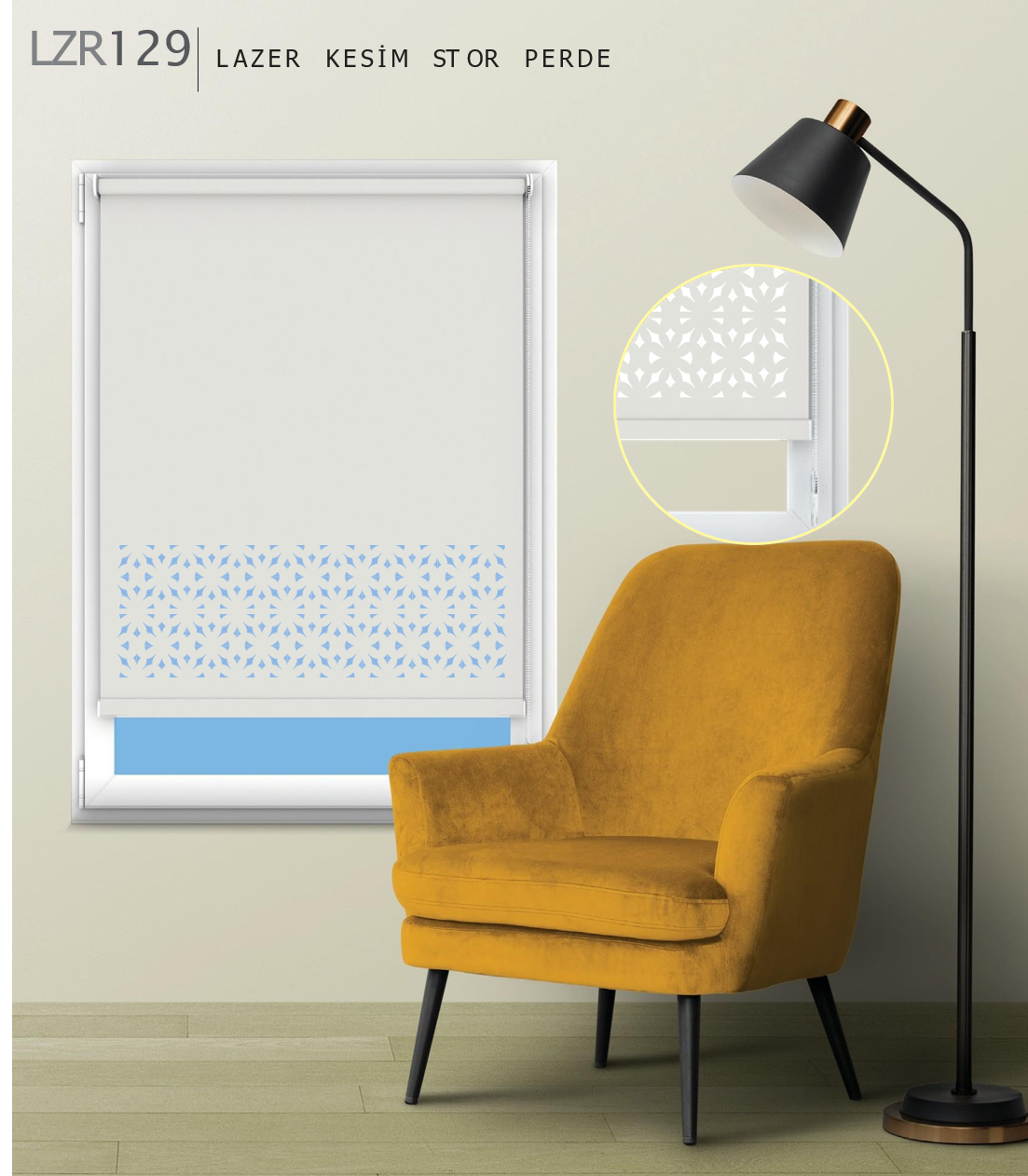 ArtMat Ekru Lazer Stor Perde