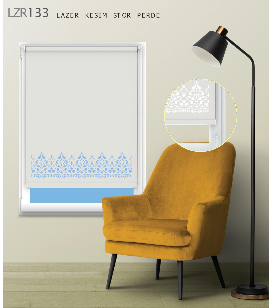 ArtLüx Beyaz Blackout Lazer Stor Perde