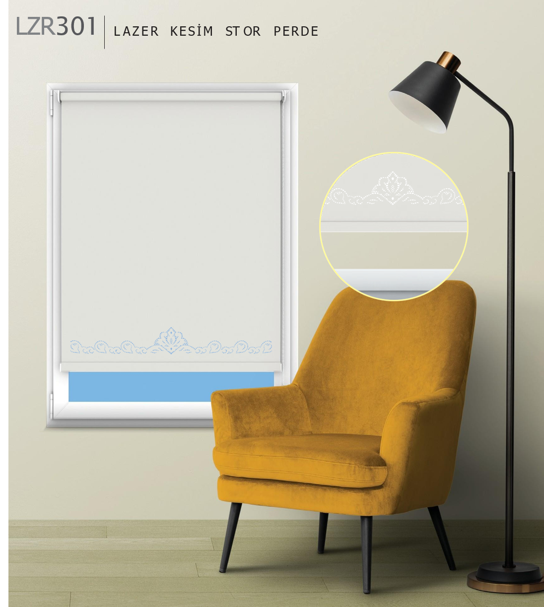 ArtSun Ekru Lazer Stor Perde