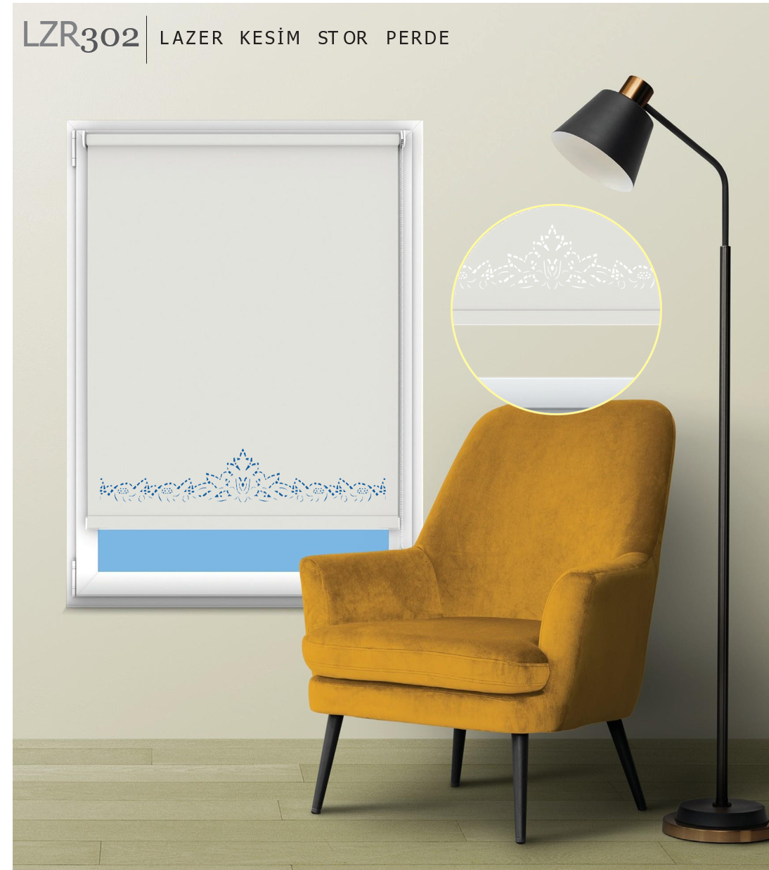 ArtMat Ekru Lazer Stor Perde