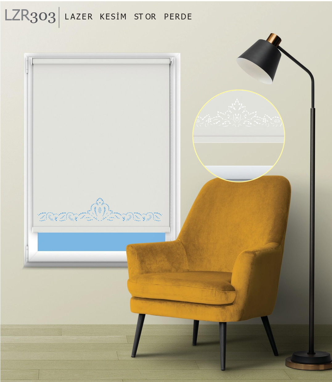 ArtMat Ekru Lazer Stor Perde